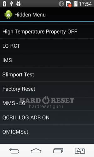 Factory Reset through code on LG G6