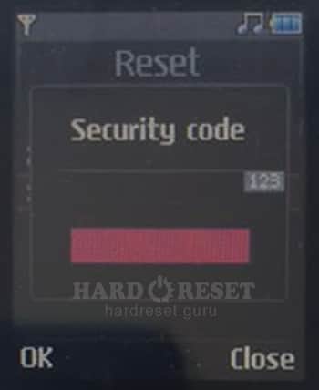 Confirm code reset LG KS360GO 