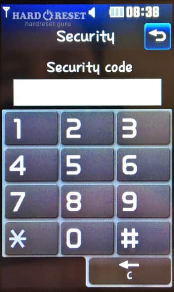 Confirm code reset LG GT365BLS Neon