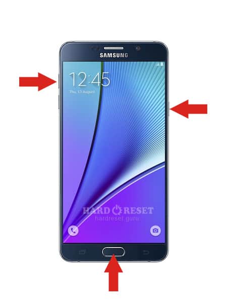 Teclas de restablecimiento completo Samsung Galaxy Tab y series similares