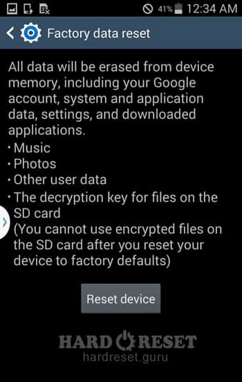 Reset device Samsung SHV-E250L Galaxy Note 2 LTE