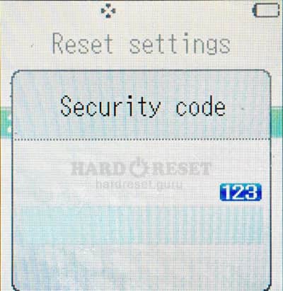 Confirm code reset LG KE850A Prada