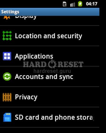 Privacy Samsung GT-B7510L Galaxy Pro