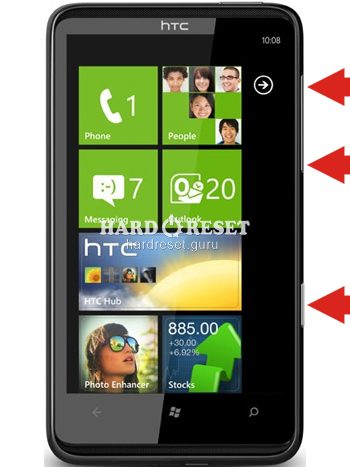 Teclas de Reinicio Completo HTC T9292 HD7