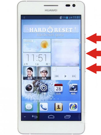 Hard Reset keys Huawei D2-0082 Ascend D2