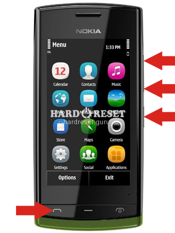 Hard Reset keys Nokia 500