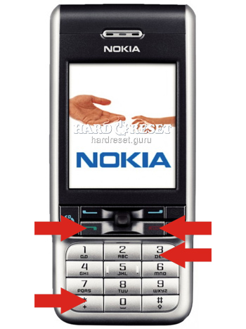 Hard Reset keys Nokia 6120 classic and similar series