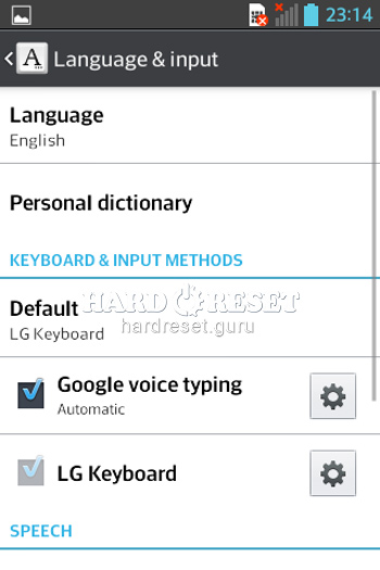 Language LG Optimus L5