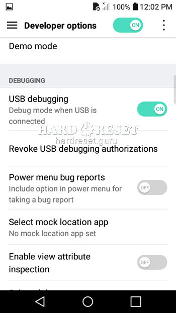 USB debugging LG Rebel 3