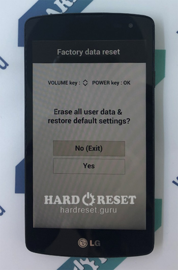 Factory data reset LG F60