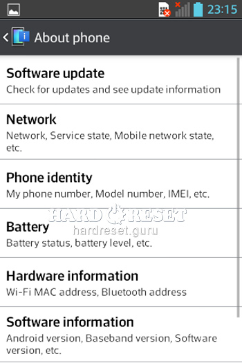 Software info LG Optimus L5