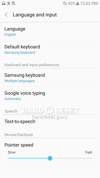 Language Samsung Galaxy J7 Sky Pro