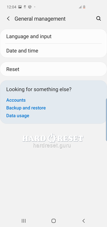 Reset settings on Samsung Galaxy S10 and similar series