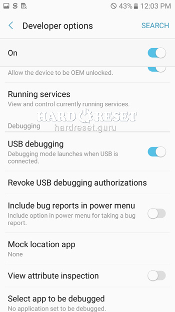 USB debugging Samsung Galaxy J7 Sky Pro