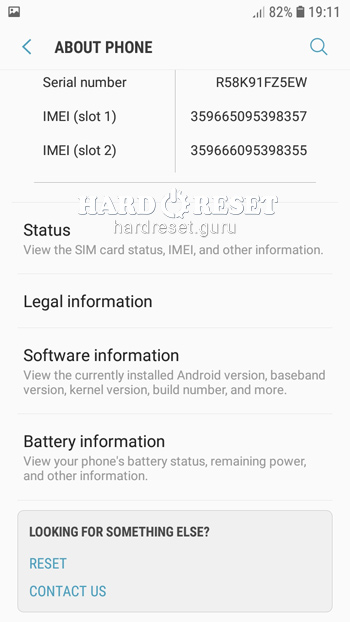 Software info Samsung Galaxy J5
