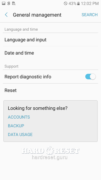 Reset settings on Samsung Galaxy J7 Sky Pro