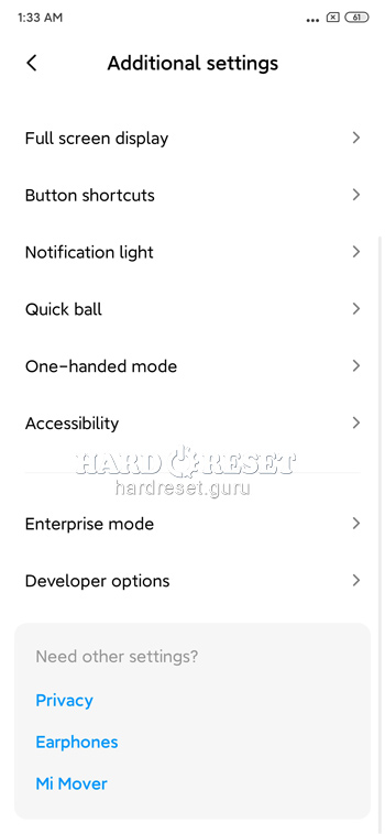 Developer options Xiaomi Redmi K20 Pro
