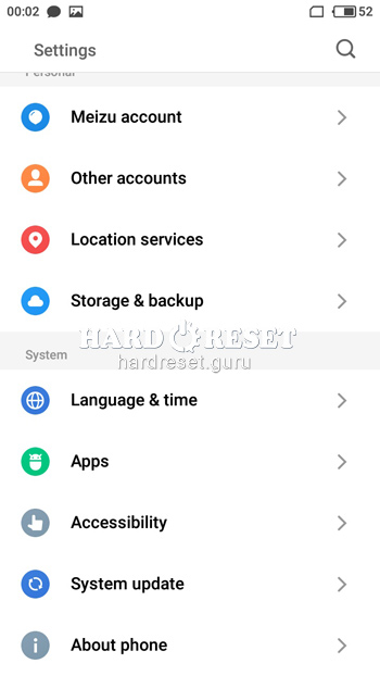 General Settings Meizu M5