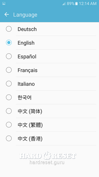 Language Samsung Galaxy J3