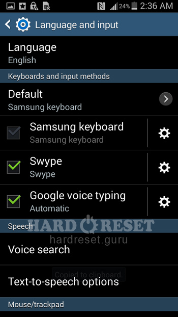 Language and input Samsung Galaxy S4