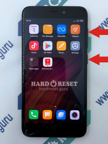 Hard Reset keys Xiaomi Redmi 4X