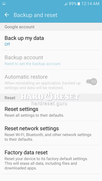 Reset settings on Samsung Galaxy J3