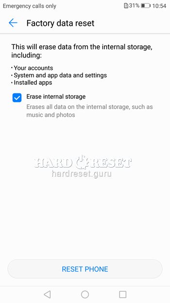 Factory data reset Huawei Y6 and similar series