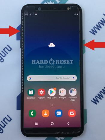 Hard Reset keys Samsung Galaxy A6